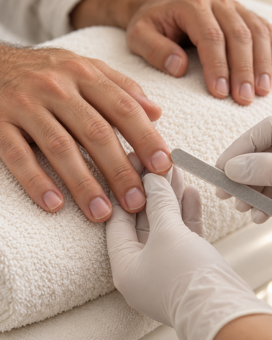 Manicure for men — treatment illustration