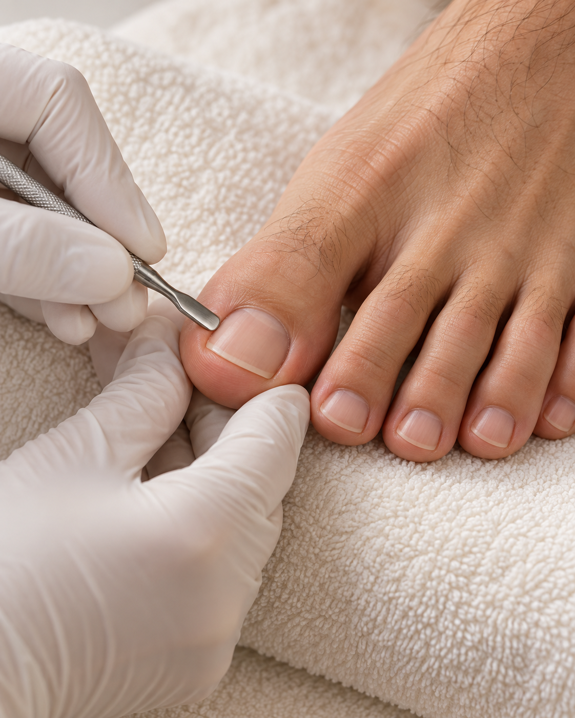 Pedicure for men — treatment illustration